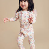 Heart Bear Zip Romper Rosewater