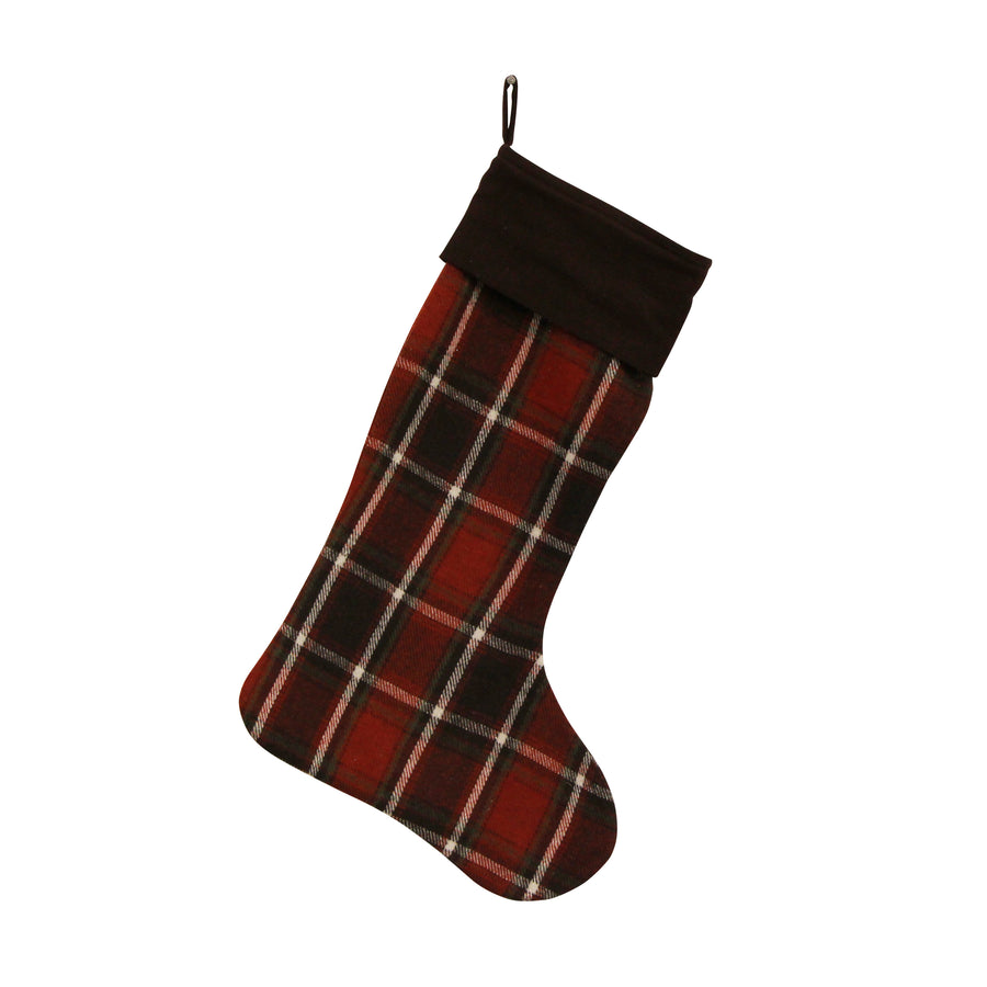 Checkered Brown and Red Stocking