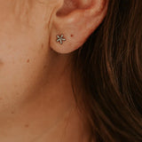 Mini Daisy Stud Silver Earrings by Katy B