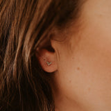 Silver Heart Stud Earrings by Katyb Jewellery