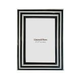 Black and White Rounded Edge Frame Stripes 5x7