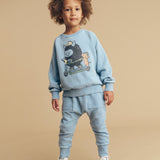 Scooter Monster Sweatshirt Washed Blue