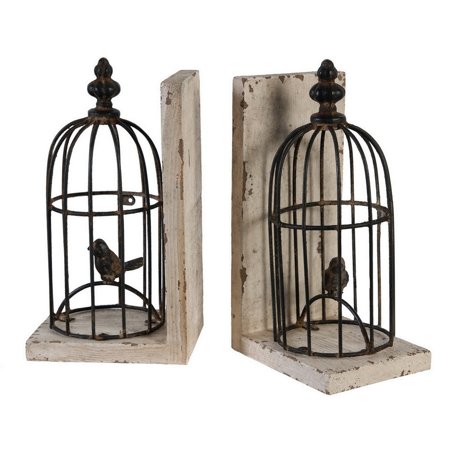 Bird in Cage Bookends
