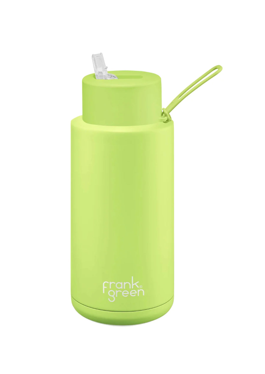 Ceramic 34oz Reusable Bottle Limited Edition Colour Pistachio Green Straw Lid