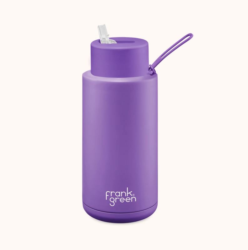 Ceramic 34oz Reusable Bottle Limited Edition Colour Cosmic Purple Straw Lid