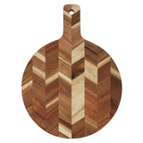 Davis & Waddell Herringbone Acacia cutting Board Round Natural