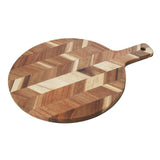 Davis & Waddell Herringbone Acacia cutting Board Round Natural