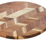 Davis & Waddell Herringbone Acacia cutting Board Round Natural