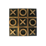 Wooden Noughts & Crosses Set with Brass Finish by CC Interiors
