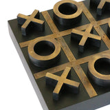 Wooden Noughts & Crosses Set with Brass Finish by CC Interiors