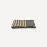 Herringbone Stripe Throw Black Spice by French Country