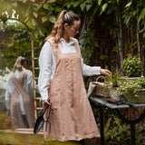Cross Back Apron Pale Pink Stonewashed Linen By French Country