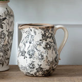 Black Floral Jug Short by French Country