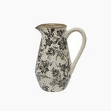 Black Floral Jug Tall by French Country