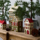 Alsace Tea Light House Christmas Green with Shutters by French Country