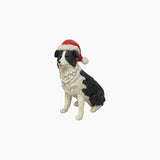 Sheep Dog with Santa Hat by French Country