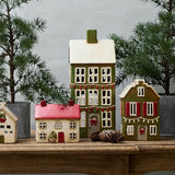 Alsace Tea Light Grande Chalet Christmas Green by French Country