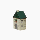 Christmas Tea Light House Green with Wreath Small