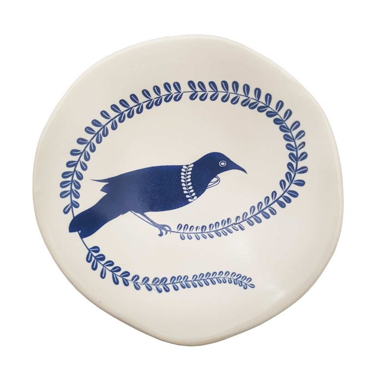 Blue Tui on White 7cm Bowl