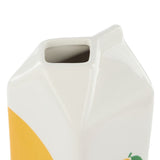 Lewis Ceramic Carton Vessel - Lemon 7.5 x 7.5 x 23cm