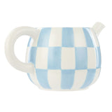Emporium Check Teapot 700ml Blue and Orange 20.5x14x13cm