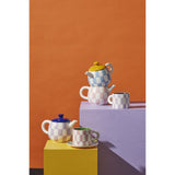 Emporium Check Teapot 700ml Blue and Orange 20.5x14x13cm