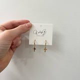 Gold Cross Hoop Earrings by Katyb Jewellery
