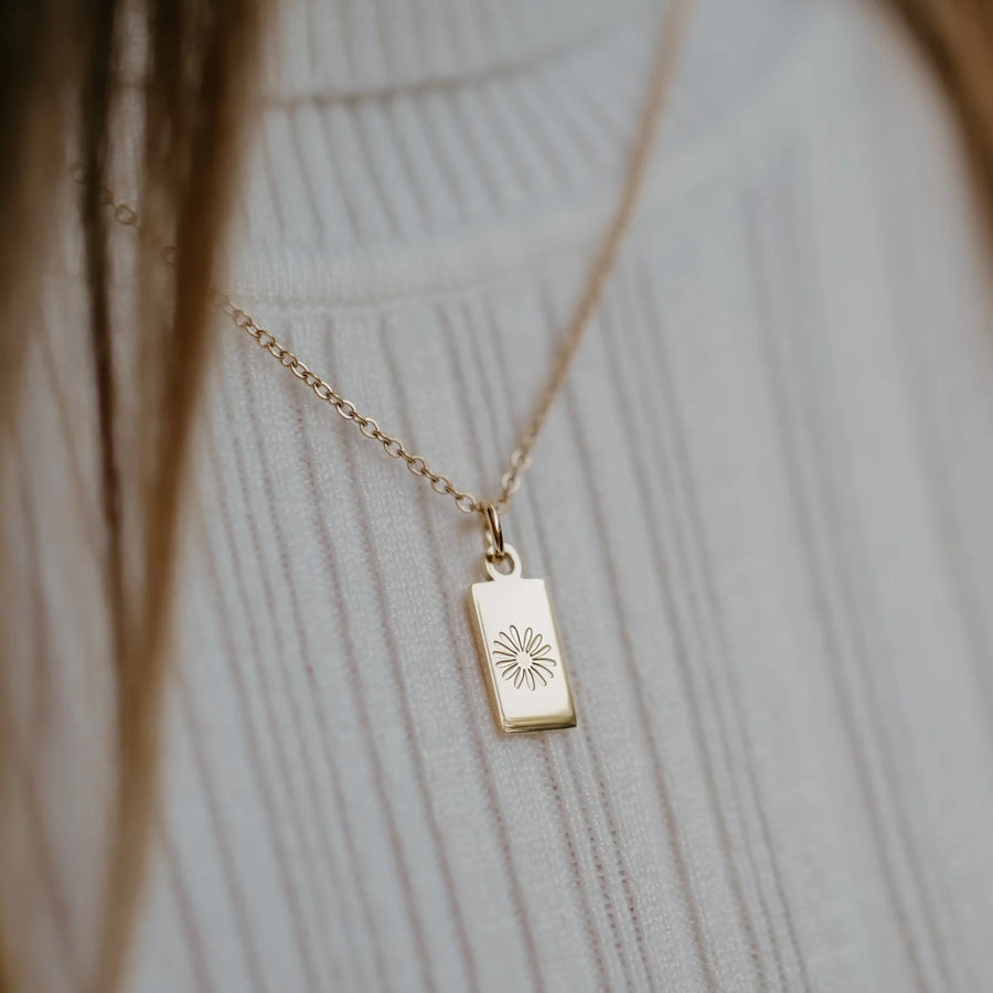 Etched Daisy Necklace by Katyb Jewellery