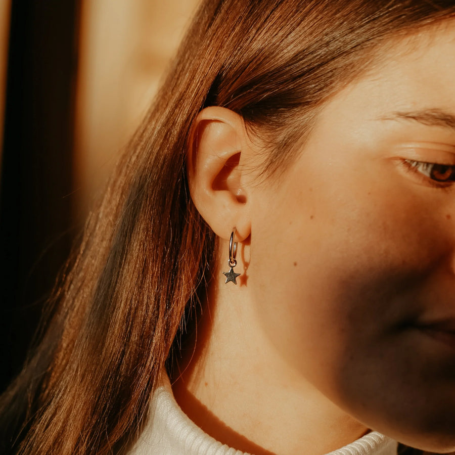 Star and Crescent Hoop Earrings by Katyb Jewellery
