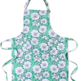 Tumbling Flowers Green Linen Apron One Size by Kip and Co