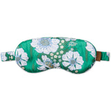 Tumbling Flowers Green Silk Eye Mask One Size by Kip and Co