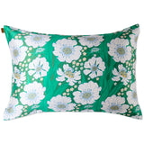 Tumbling Flowers Green Silk Pillowcase 1P Single by Kip and Co