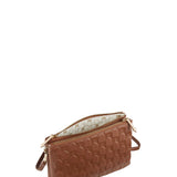 Karen Walker Monogram Double Zip Pouch Bag Chestnut