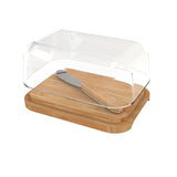 PEBBLY GLASS BUTTERDISH AND SPREADER SET NATURAL