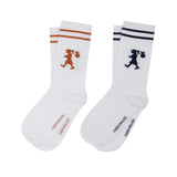 Runaway Girl Socks White/ Chestnut / Navy by Karen Walker