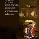 Glasshouse Fragrances 380g Candle with Spinning Carousel Christmas Gift Set - Christmas - Kyoto In Bloom