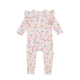 Heart Bear Zip Romper Rosewater