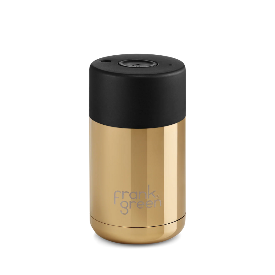 Ceramic 10oz Reusable Coffee Cup Gold/Midnight