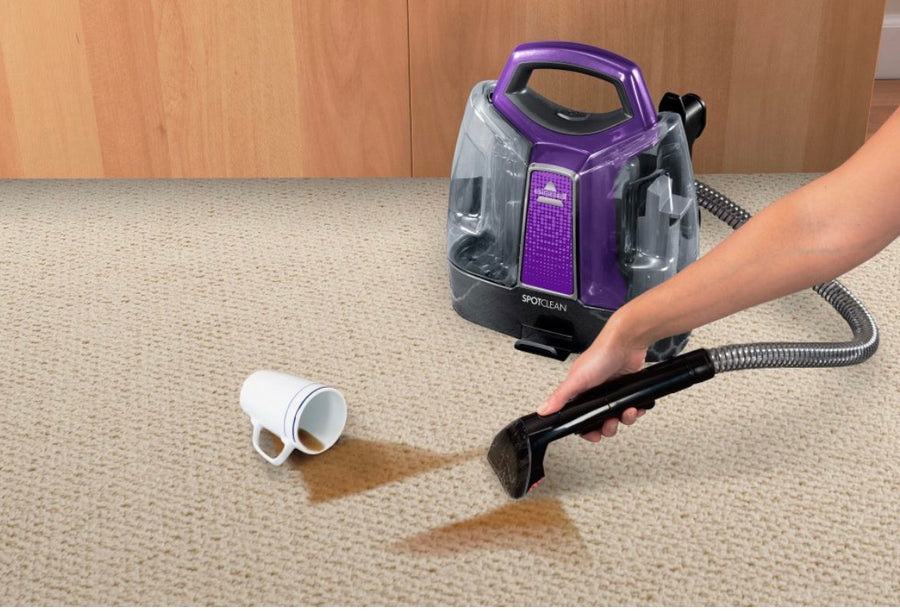 BISSELL Spot Clean Carpet and Upholstery Cleaner in use, bissell spotclean professional cleaner