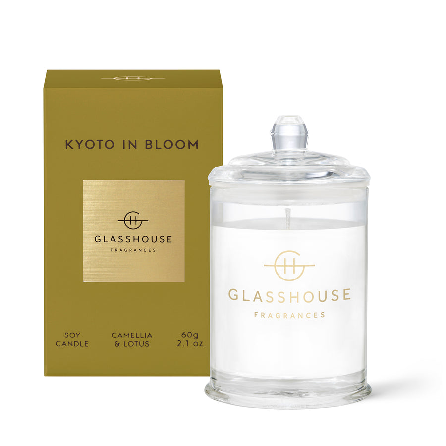 Glasshouse Fragrances 60g Kyoto in Bloom Camellia and Lotus Candle