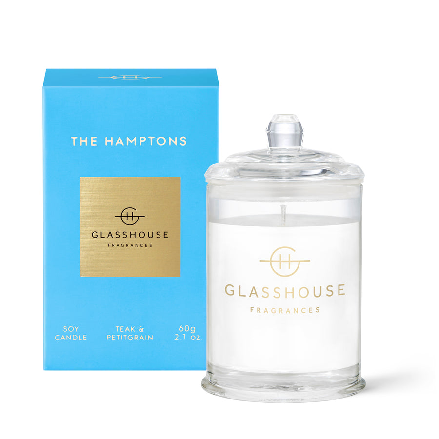 Glasshouse Fragrances 60g The Hamptons Teak and Petitgrain Candle