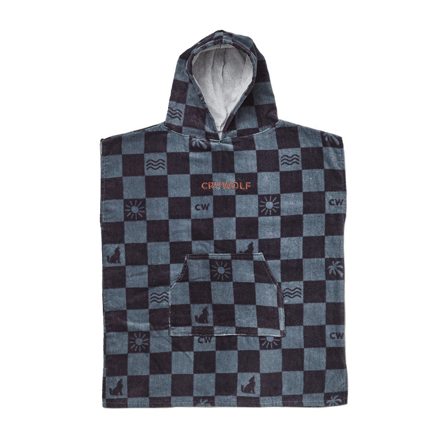 HOODED TOWEL BLUE CHECKERED