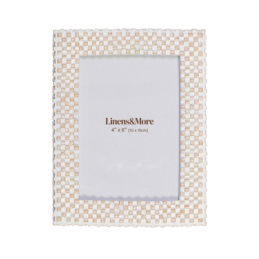 4x6 Squares Photo Frame - Gold / Cream by Linens + More