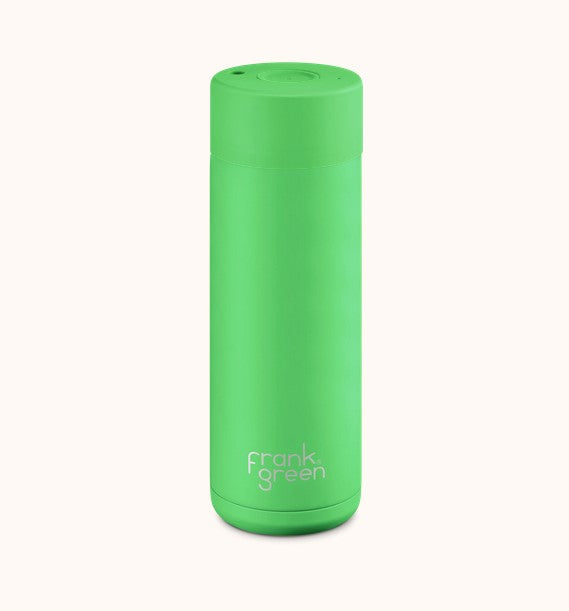 Ceramic 20oz Reusable Bottle Neon Green