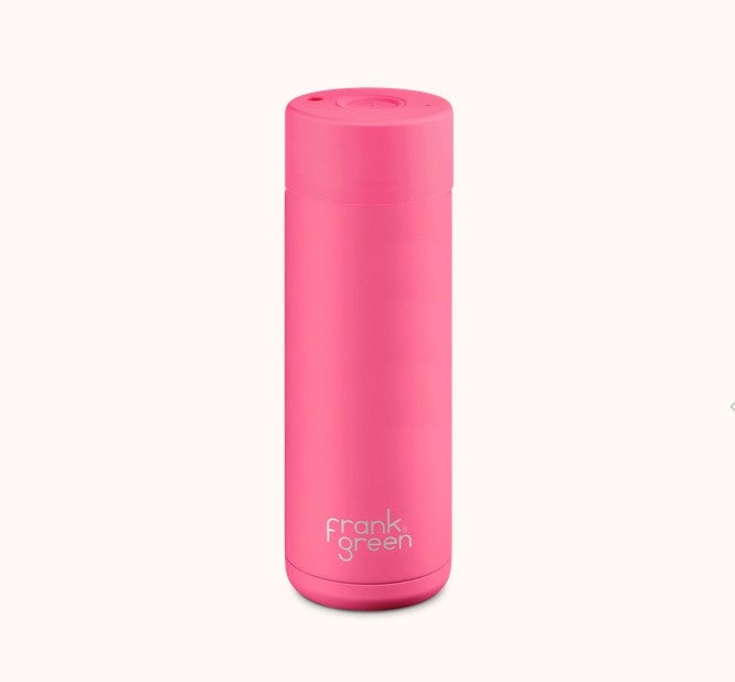 Ceramic 20oz Reusable Bottle Neon Pink