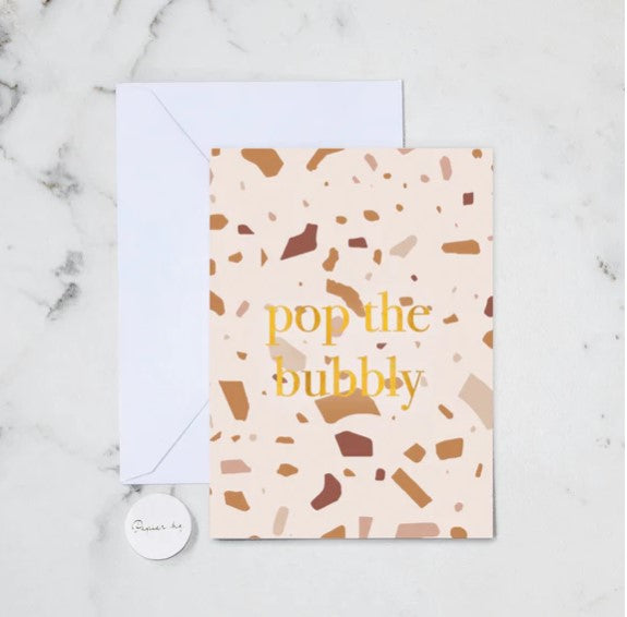 POP THE BUBBLE TERRAZZO GREETING CARD