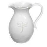 DRAGONFLY STONEWARE WHITE JUG LARGE