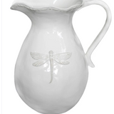 DRAGONFLY STONEWARE WHITE JUG SMALL
