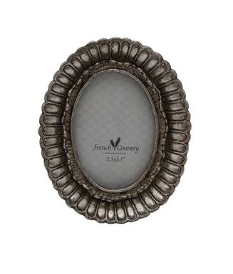 FANNED OVAL FRAME PEWTER 2.5X3.5