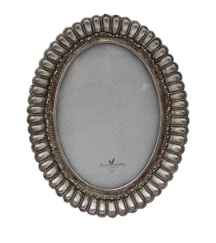 FANNED OVAL FRAME PEWTER FINISH 5X7